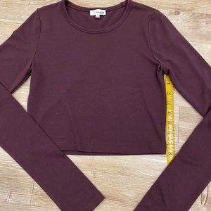 Wilfred Free plum long sleeve crop top